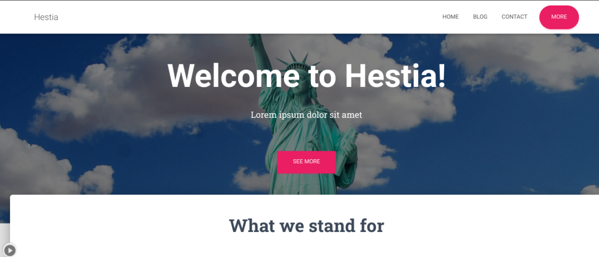 The Hestia WordPress theme. 