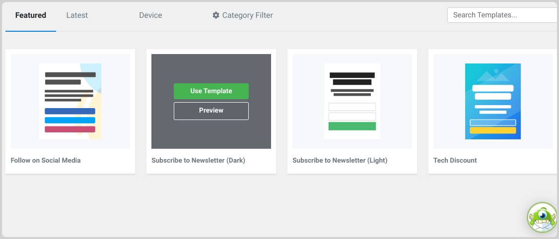 OptinMonster email newsletter subscription templates.