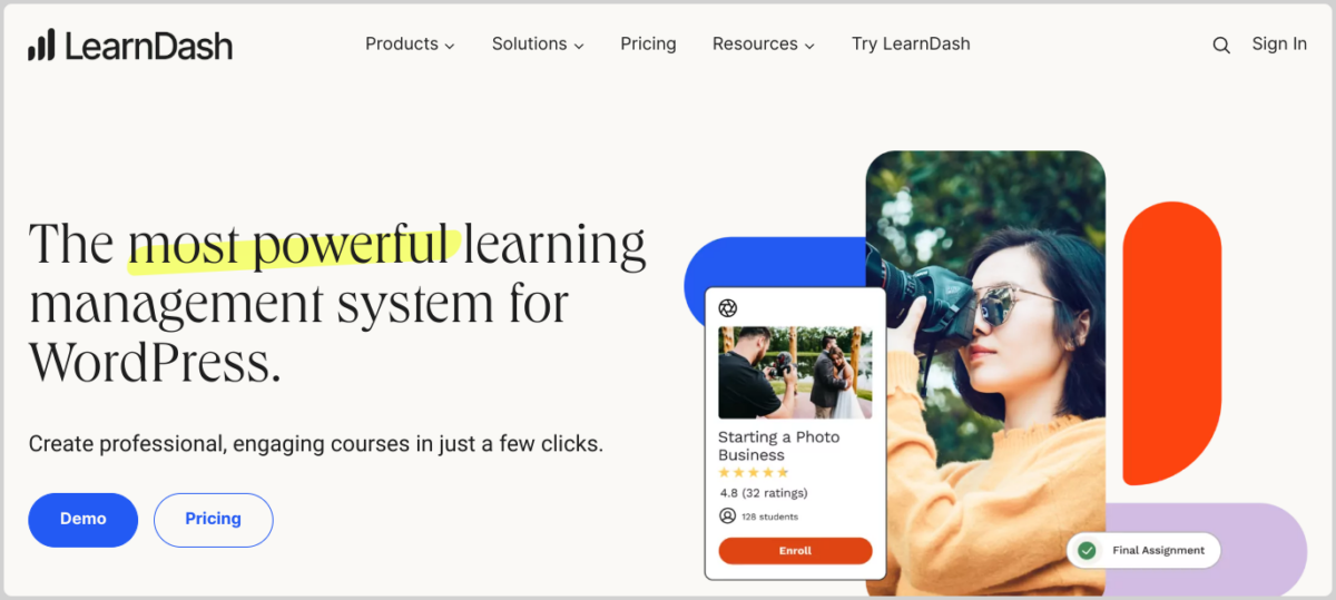 The LearnDash website.