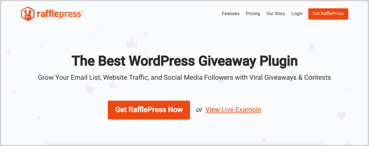 The RafflePress WordPress plugin website.