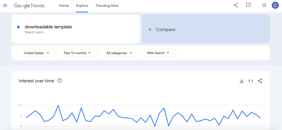 Google Trends explore page.