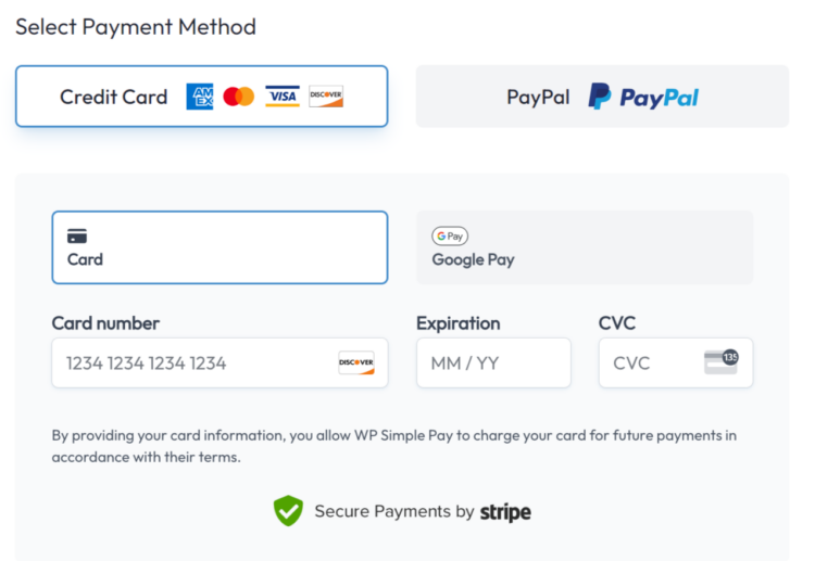 A checkout with multiple payment gateways.