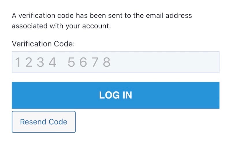 The two-factor authentication element for an online site.