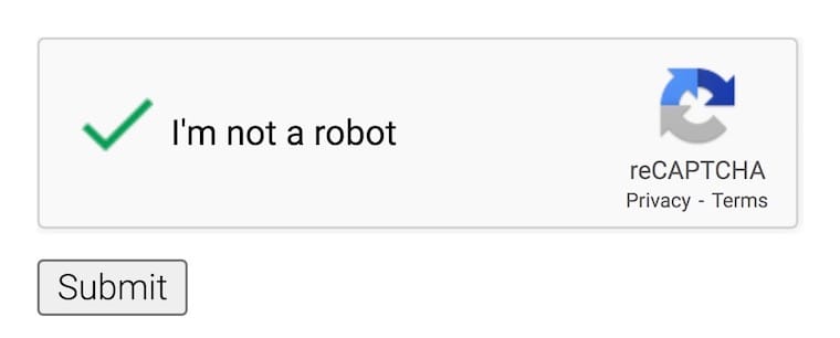 a reCAPTCHA demo.