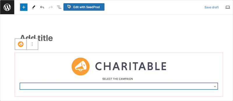 Charitable block in WordPress