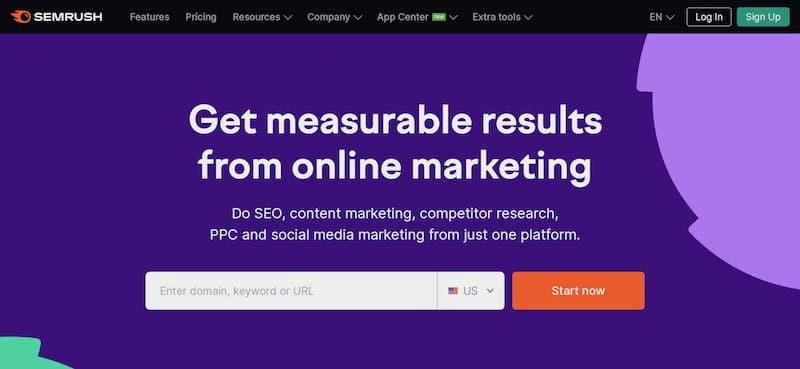 The SEMrush website