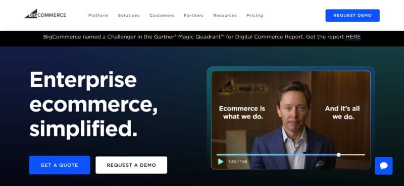 The BigCommerce website.