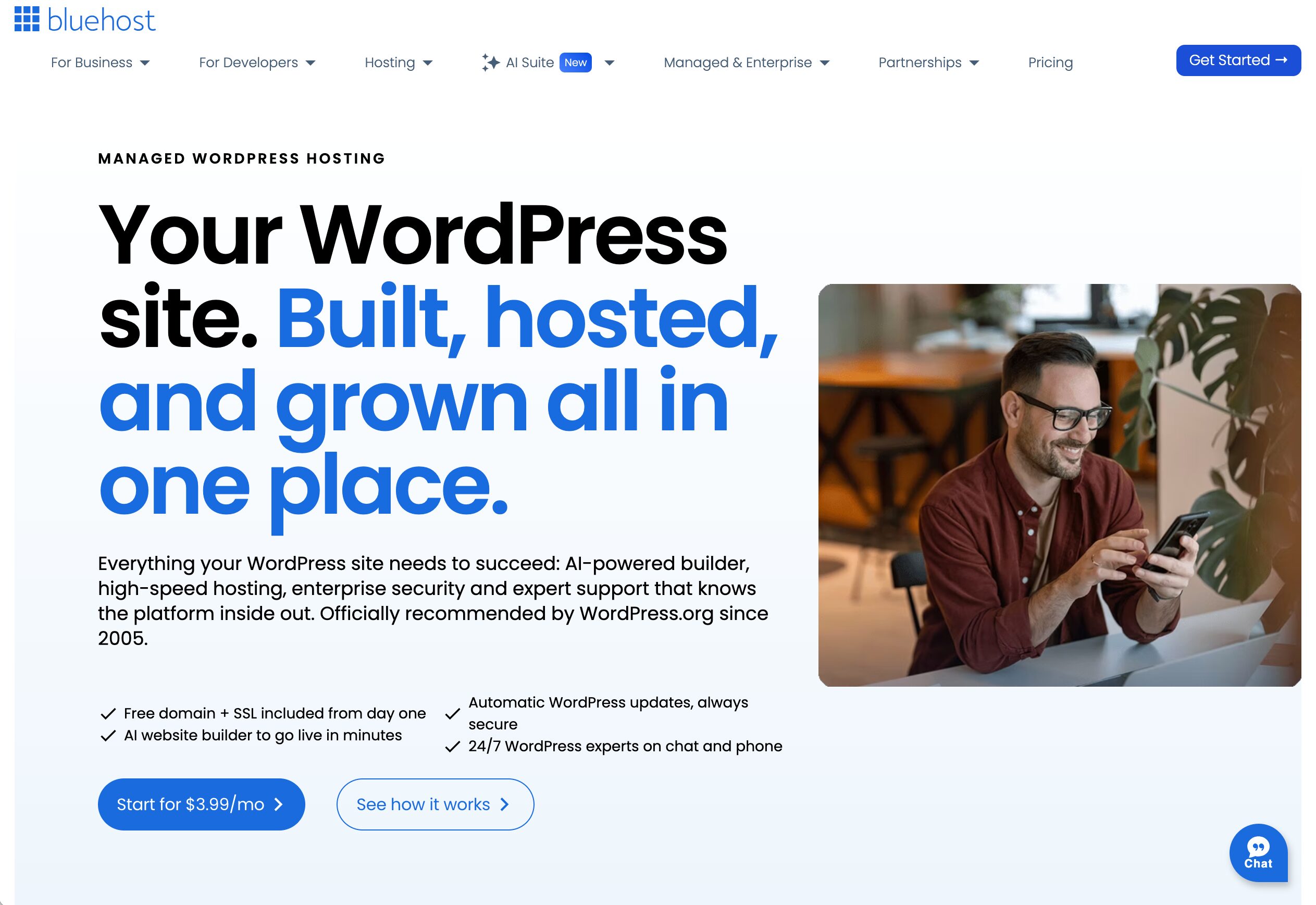 Piani di hosting WordPress Bluehost per siti e-commerce.