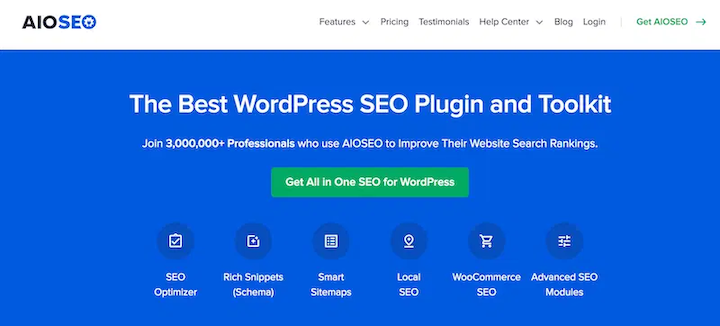 AIOSEO WordPress plugin for SEO for digital products.