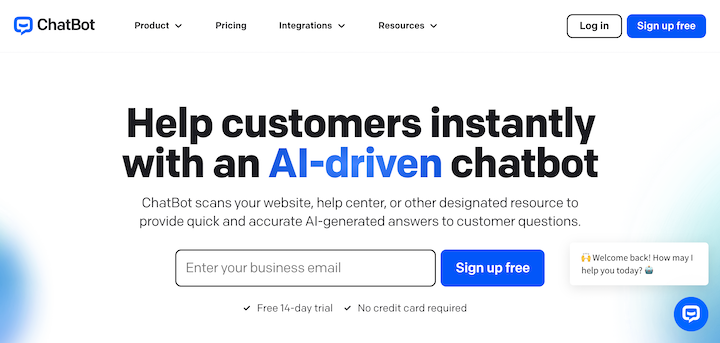 Chatbot website.