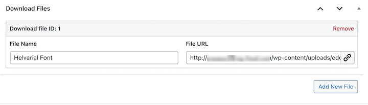 Adding a zip font file as download files in EDD.