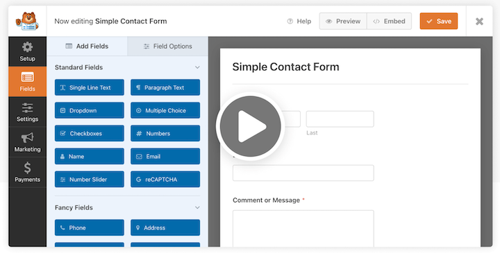 WPForms product demo example