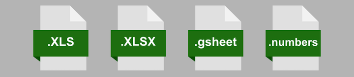 Spreadsheet file format and types.