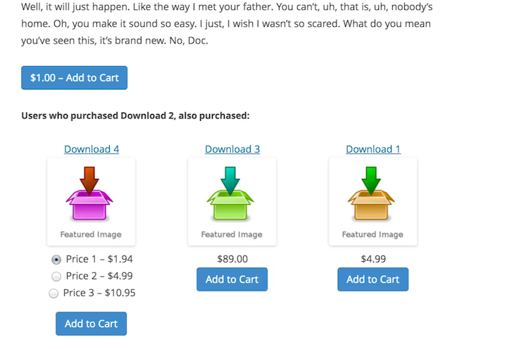 Recommending products based on purchase history in EDD