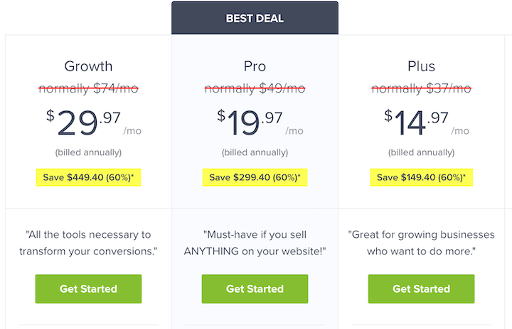 Example of tiered pricing for a digital product business.