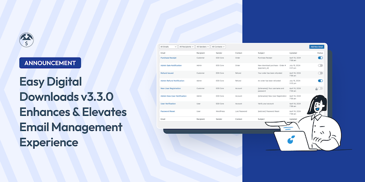 Easy Digital Downloads v3.3.0 enhances email management experience