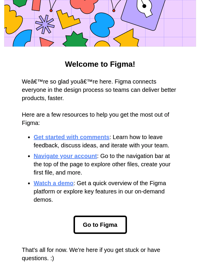 A welcome post-purchase email example.