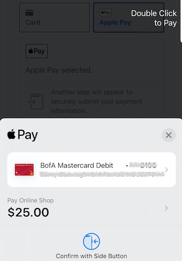 Making a mobile purchase with Apple Pay.