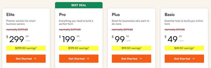 Pricing page.