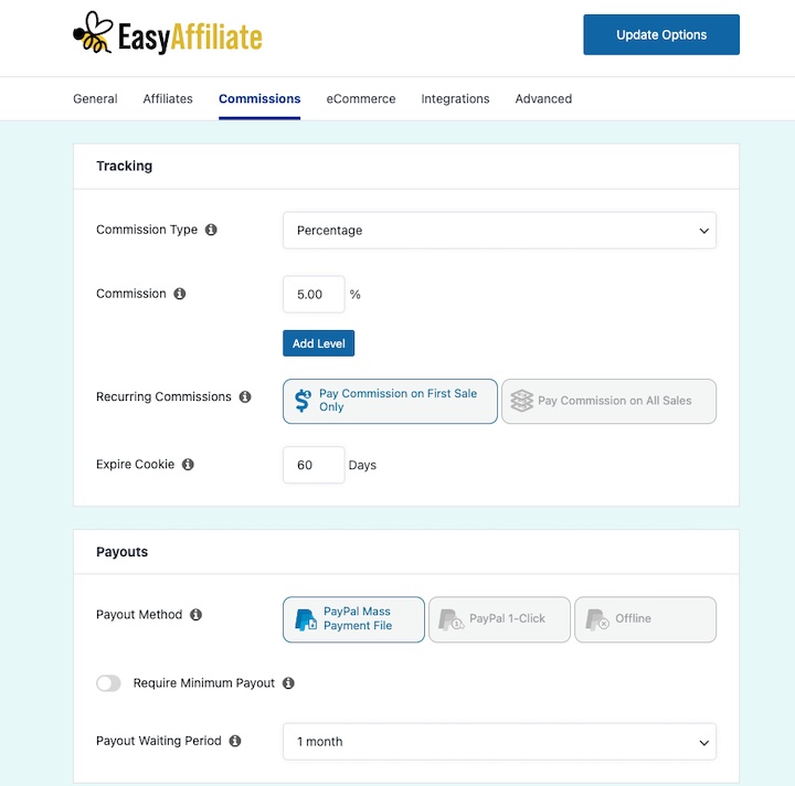 The Easy Affiliates WordPress plugin interface.