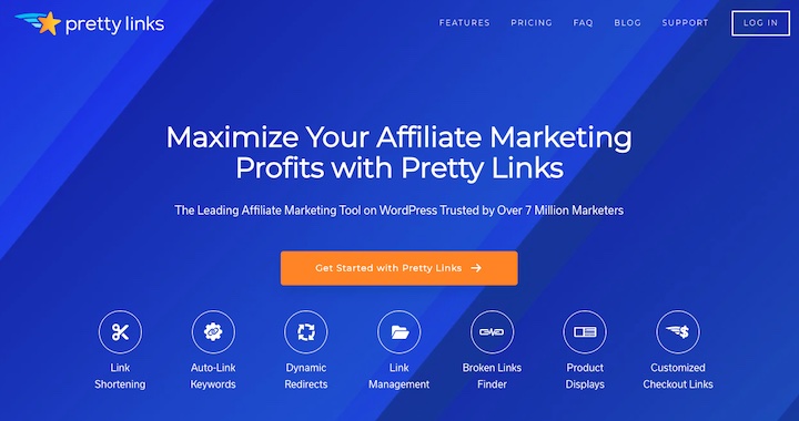 The Pretty Links WordPress affiliate plugin website.