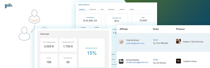 The YITH WooCommerce Affiliate WordPress plugin banner. 