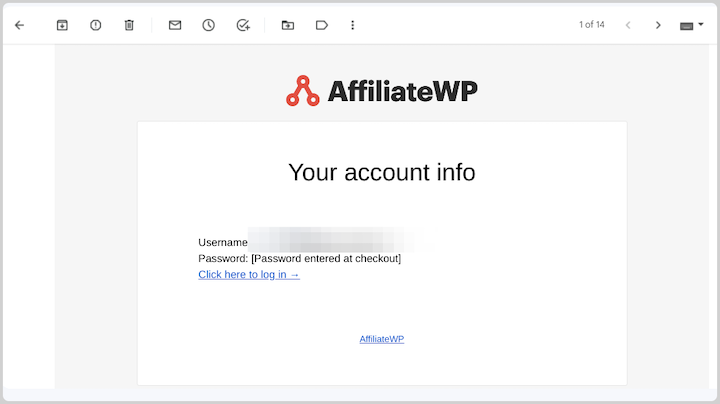 affiliatewp-login-email – Easy Digital Downloads AffiliateWP login credentials email.
