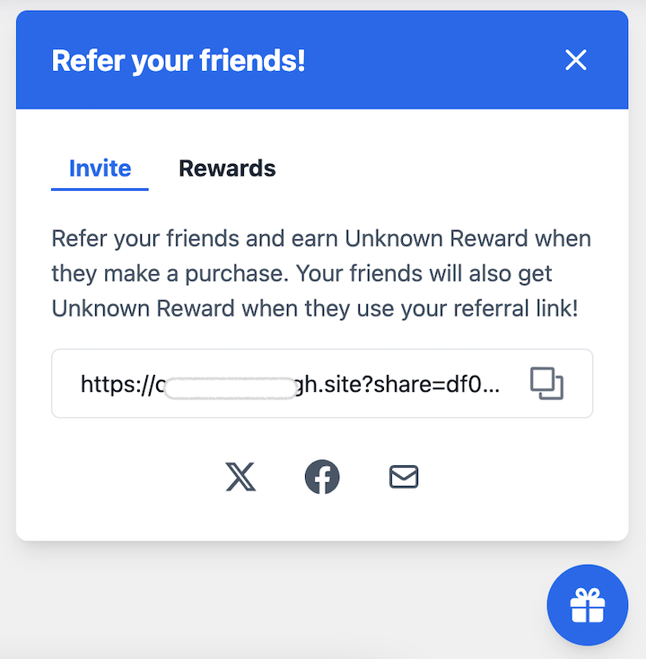refer-a-friend-marketing-example – Easy Digital Downloads The Rewards widget by the RewardsWP refer a friend WordPress plugin.