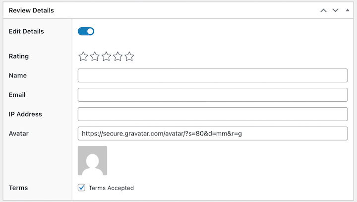 Screenshot – Easy Digital Downloads A WordPress product review form.