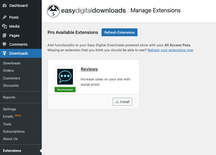 edd-add-product-reviews-wordpress – Easy Digital Downloads Install
