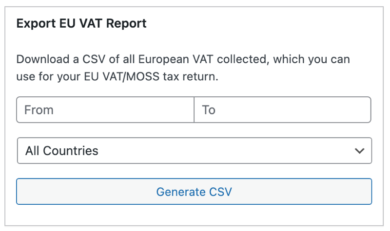 Export EU VAT Report in Easy Digital Downloads.