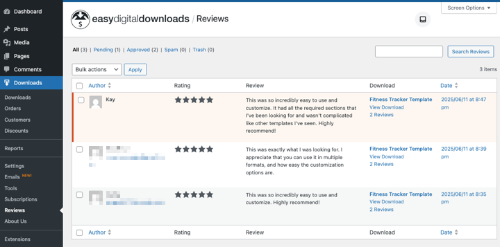 manage-product-reviews-wordpress-edd – Easy Digital Downloads Moderating product reviews in WordPress using Easy Digital Downloads.