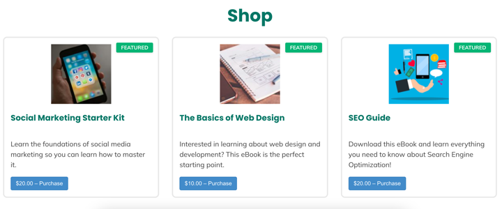 online-store-featured-downloads – Easy Digital Downloads An example of an online store with featured downloads in WordPress using EDD.