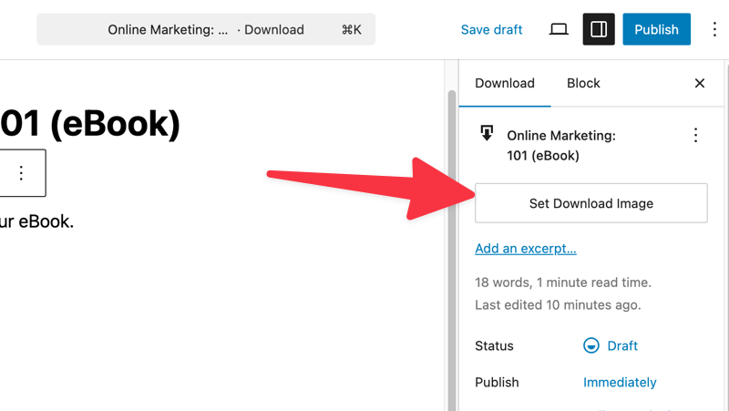 Option to set download image in EDD settings when creating new product.