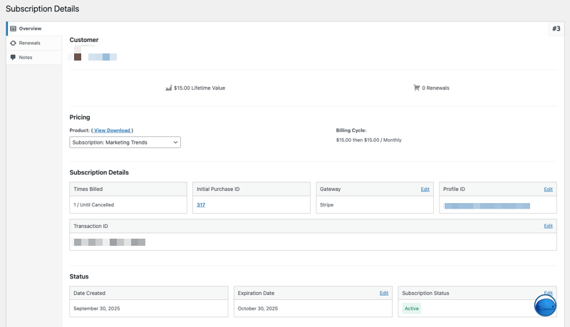 Managing subscriptions in Easy Digital Downloads.