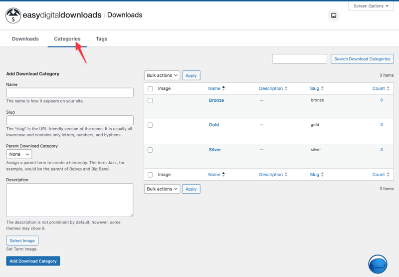 EDD Download Categories to sell all access memberships in WordPress. 