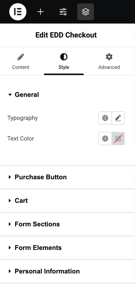 elementor-edit-edd-checkout-styles – Easy Digital Downloads EDD and Elementor integration style settings.