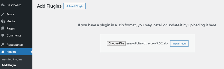 Installing the Easy Digital Downloads WordPress plugin to sell digital downloads.