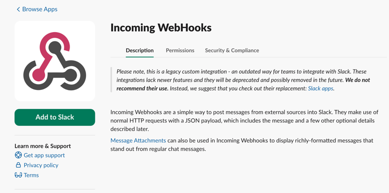 slack-incoming-webhooks-install – Easy Digital Downloads Slack Incoming WebHooks App option to Add to Slack.
