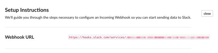 slack-integration-webhook-url-blurred – Easy Digital Downloads The Slack WebHoook URL to add to WordPress and Easy Digital Downloads Slack settings.
