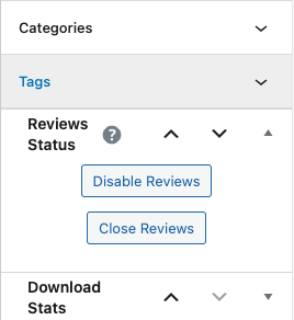 per-product-reviews-status-settings – Easy Digital Downloads Option to disable Reviews in WordPress on a digital download product.