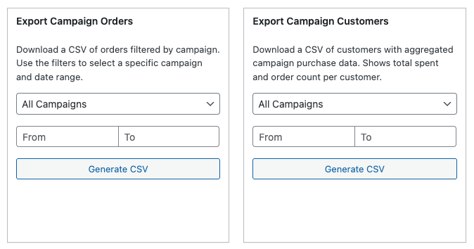 Option to Export Campaign Orders in Easy Digital Downloads Campaign Tracker.