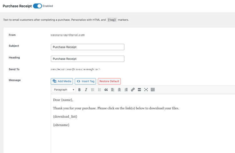 purchase-receipt-edd-template – Easy Digital Downloads Customizing the purchase receipt template to sell PDFs.