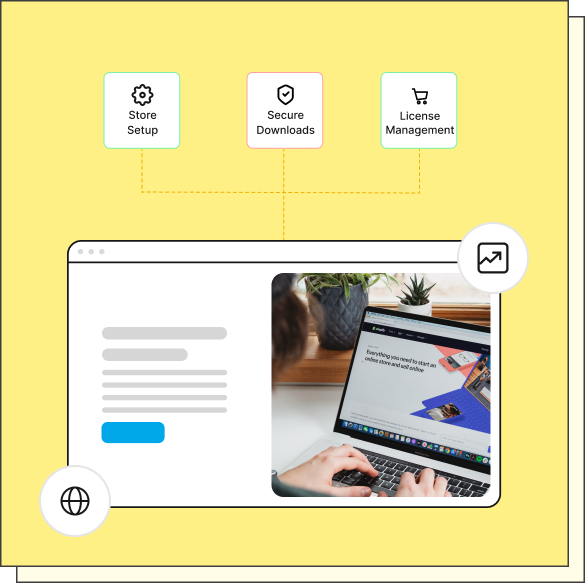 Digital store selling PDF workbooks and planners via Easy Digital Downloads