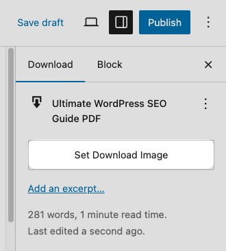 Set download image to sell documents on WordPress.