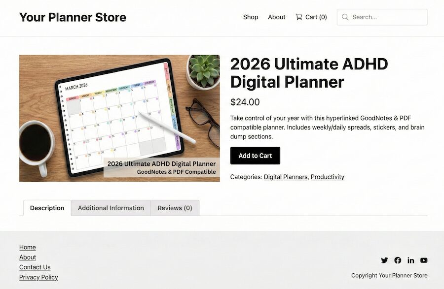 How to sell digital planners on WordPress with Easy Digital Downloads. 