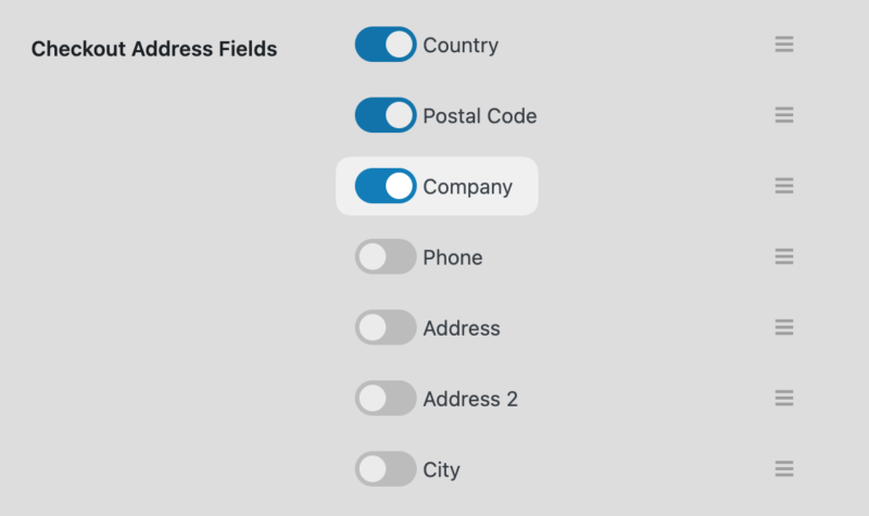 Toggle for company name field in EDD checkout address fields.
