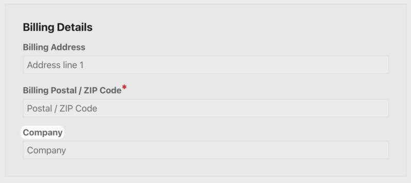 Company name field on checkout address form in Easy Digital Downloads.