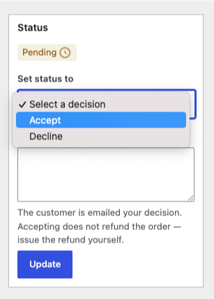 EDD Right to Withdrawal Status options.