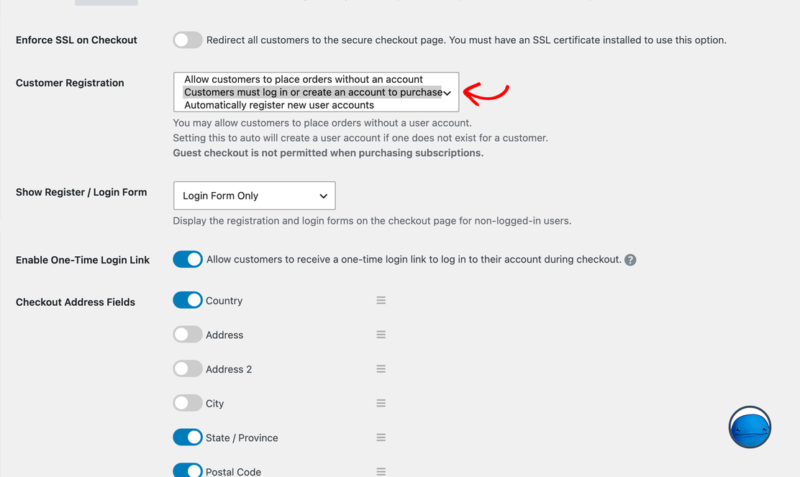 Pannello delle impostazioni del checkout EDD che mostra la casella di testo Registrazione Cliente con testo di esempio evidenziato.
